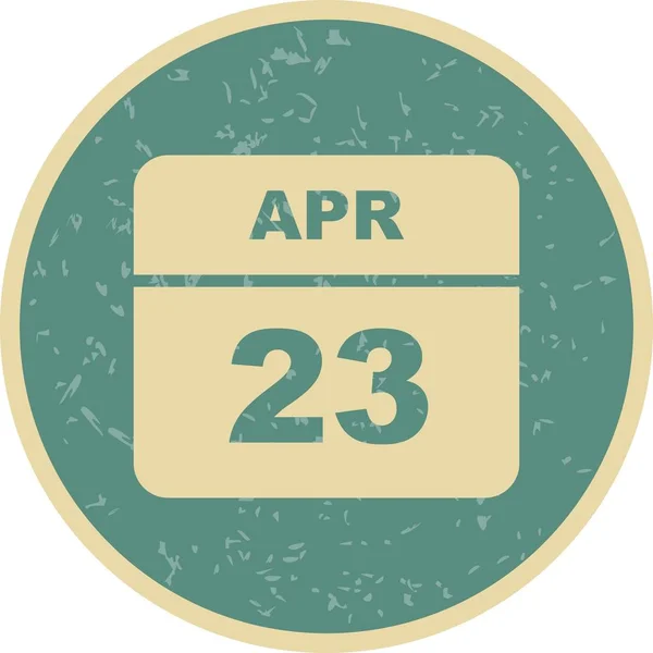 23 de abril Fecha en un calendario de un solo día — Foto de Stock