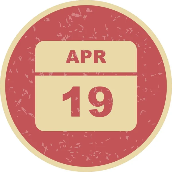 April 19th Date on a Single Day Calendar — Stock Photo, Image