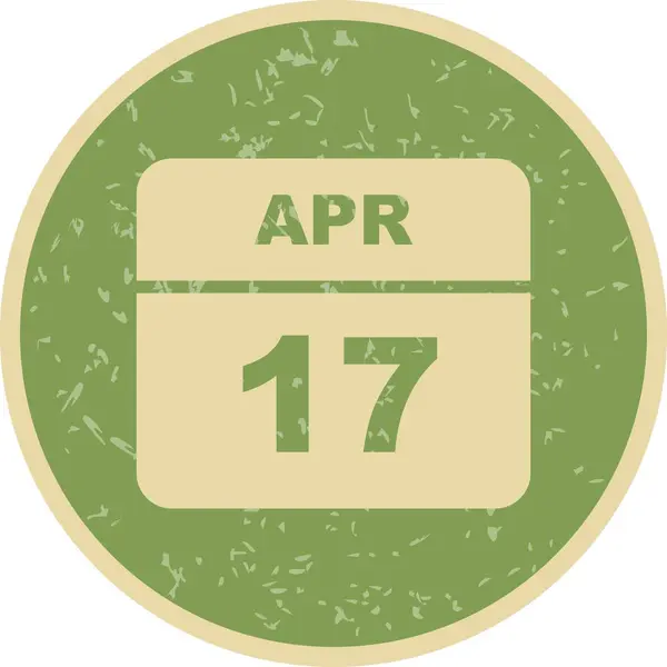 17. April Datum an einem einzigen Tag Kalender — Stockfoto