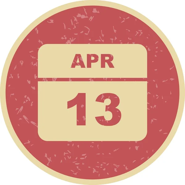 13 april datum på en enda dag kalender — Stockfoto