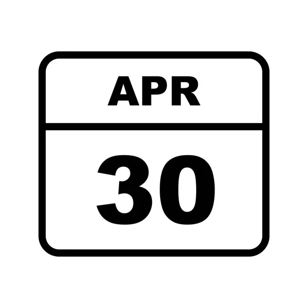 April 30th Date on a Single Day Calendar — Stock Photo, Image