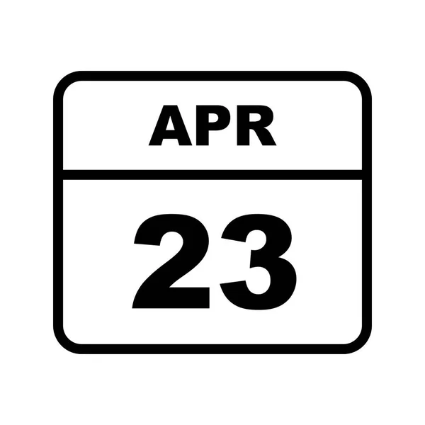 23 de abril Fecha en un calendario de un solo día — Foto de Stock