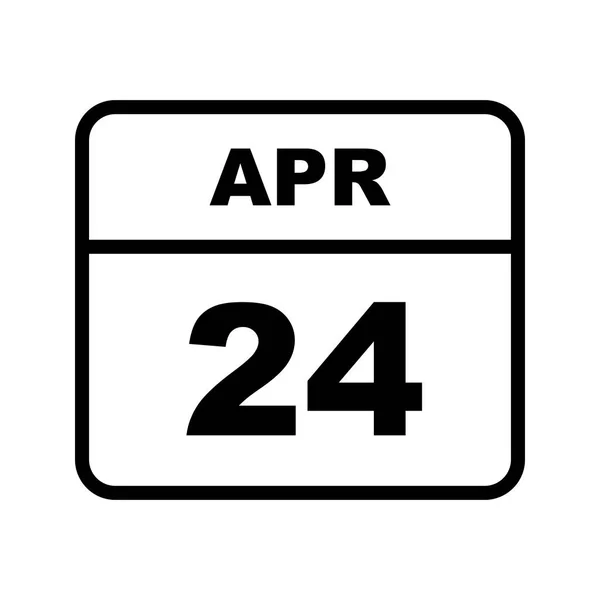 4 月 24 日の単日カレンダーの日付 — ストック写真