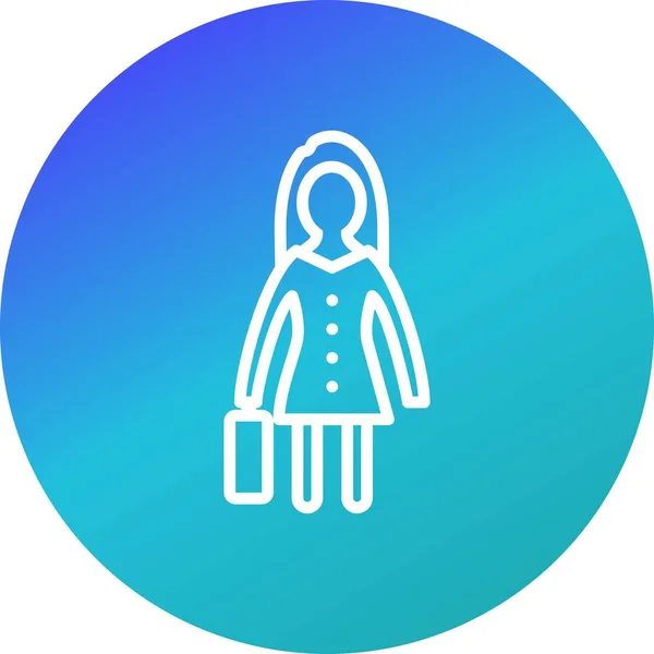 Illustration Women With Briefcase Icon — Stock Photo, Image