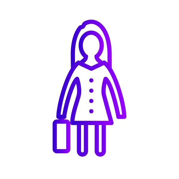 Illustration Frauen mit Aktentasche-Symbol — Stockfoto