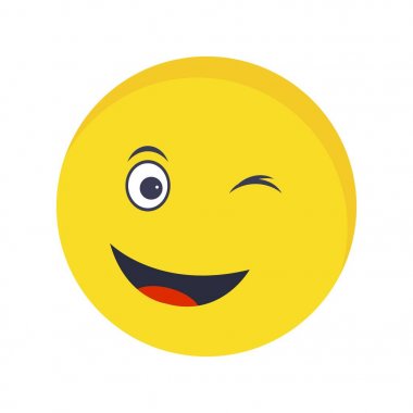 İllüstrasyon Wink Emoji Simgesi