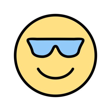  İllüstrasyon Cool Emoji Simgesi