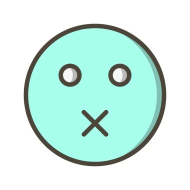 İllüstrasyon Sessize Emoji Simgesi