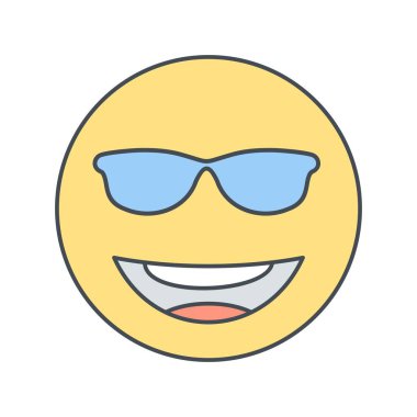  İllüstrasyon Cool Emoji Simgesi