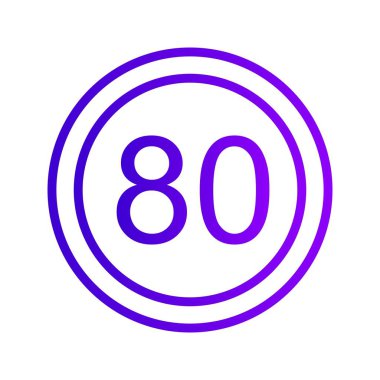 İllüstrasyon Hız sınırı 80 Simge