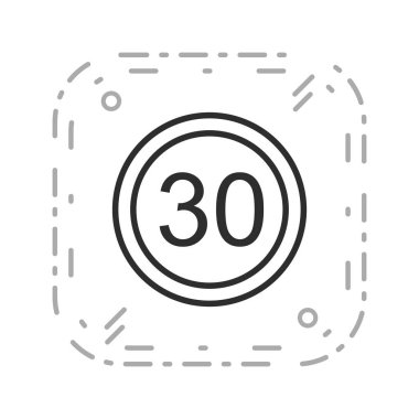 İllüstrasyon Hız sınırı 30 Simge