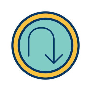 İllüstrasyon U dönüşü Simgesi