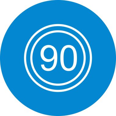 İllüstrasyon Hız sınırı 90 Simge