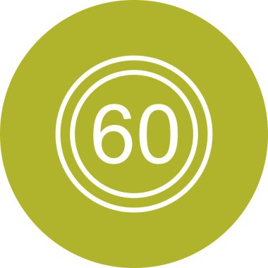 İllüstrasyon Hız sınırı 60 Simge
