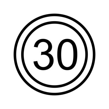 İllüstrasyon Hız sınırı 30 Simge