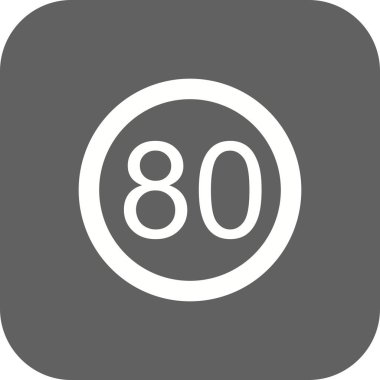 İllüstrasyon Hız sınırı 80 Simge