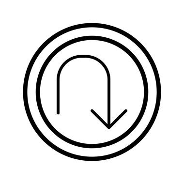 İllüstrasyon U dönüşü Simgesi