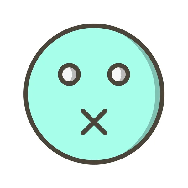Ilustración Mute Emoji Icono —  Fotos de Stock