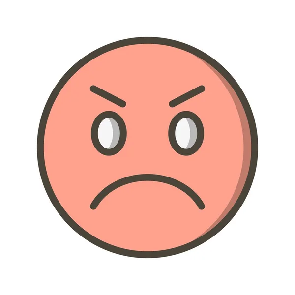 Ilustrace rozzlobená ikona Emoji — Stock fotografie