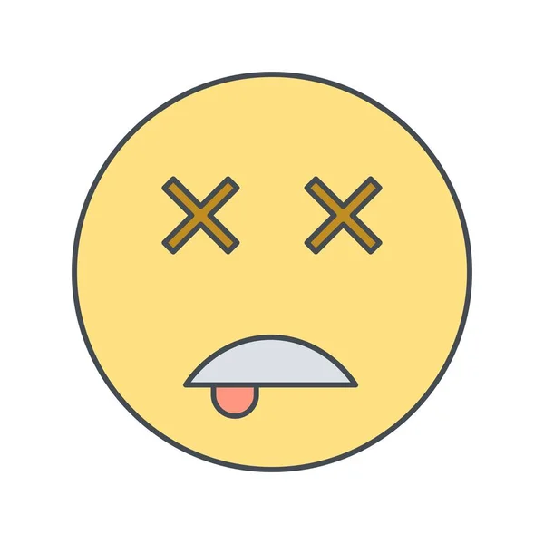Ilustrace ikona mrtvé Emoji — Stock fotografie