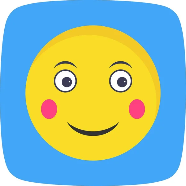 Ilustración Blush Emoji Icono —  Fotos de Stock