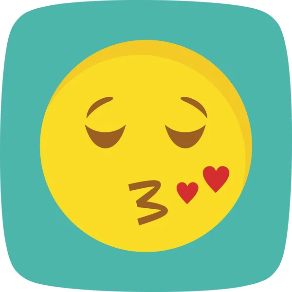 Illusztráció Kiss Emoji Icon — Stock Fotó