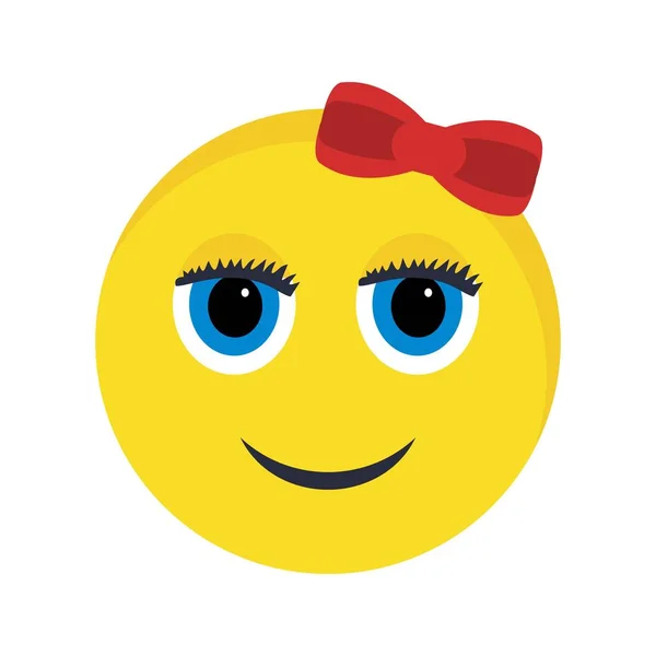 Ilustración chica emoji icono —  Fotos de Stock