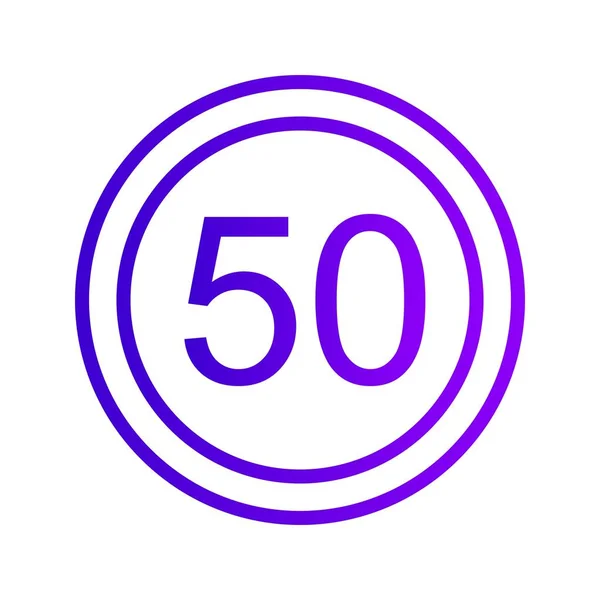 Ilustração Limite de velocidade 50 Ícone — Fotografia de Stock