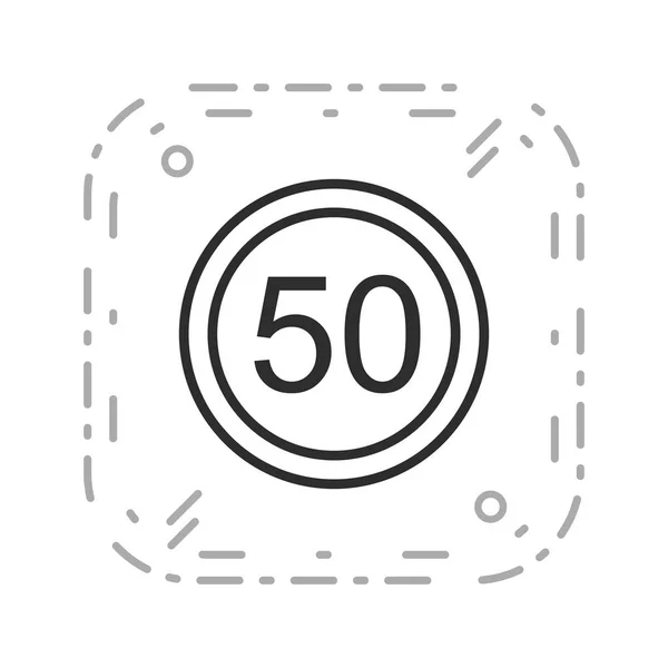 Illustration Limite de vitesse 50 Icône — Photo