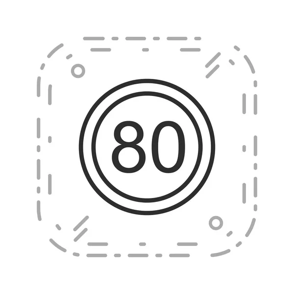 Ilustración Límite de velocidad 80 Icon —  Fotos de Stock