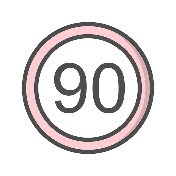 Ilustração Limite de velocidade 90 Ícone — Fotografia de Stock