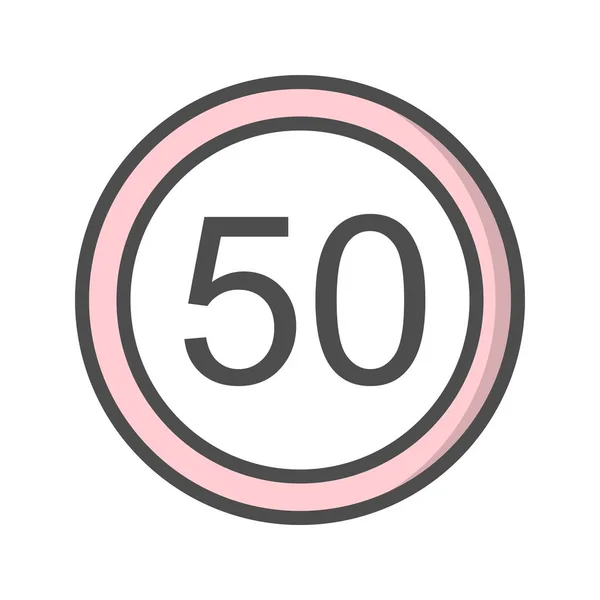 Illustration Limite de vitesse 50 Icône — Photo