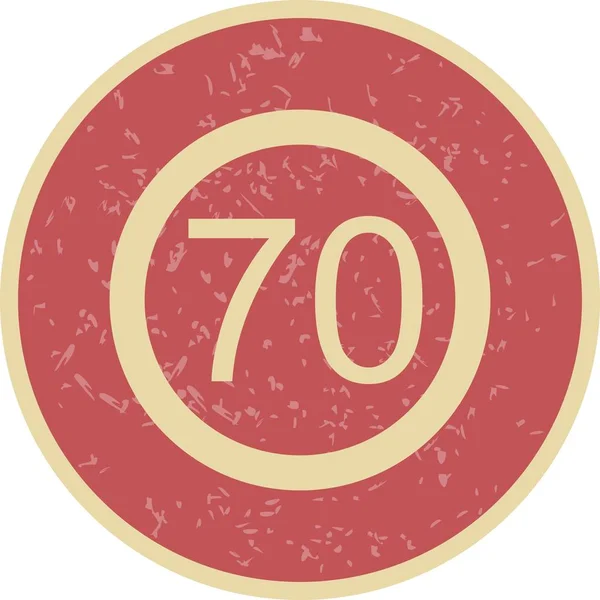 Illustrazione Limite di velocità 70 Icona — Foto Stock