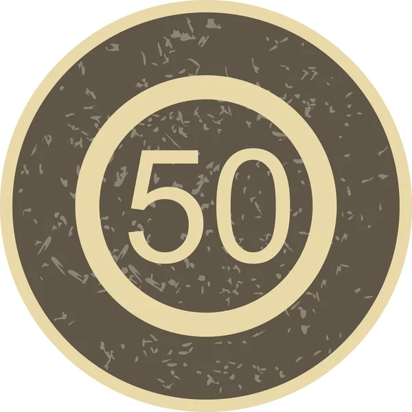 Illustration  Speed limit 50 Icon — Stock Photo, Image