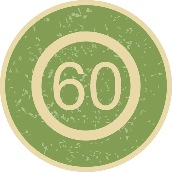 Ilustración Límite de velocidad 60 Icono — Foto de Stock