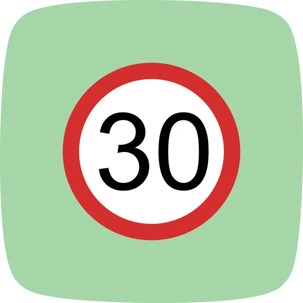 Ilustración Límite de velocidad 30 Icono —  Fotos de Stock