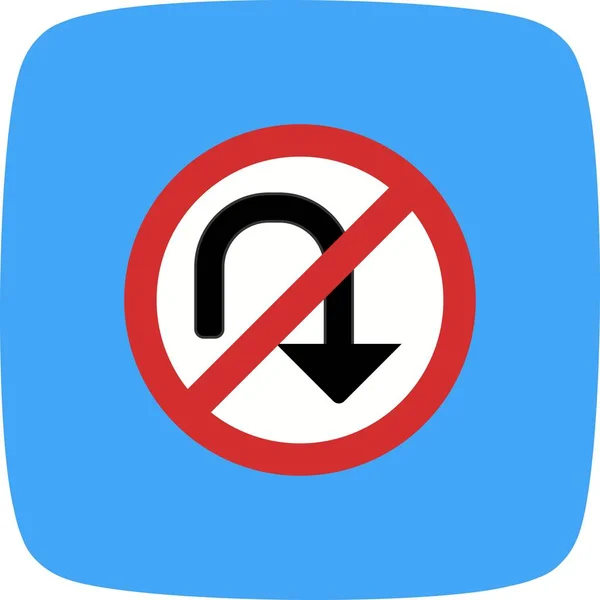 Ilustración No U-turn Icon — Foto de Stock