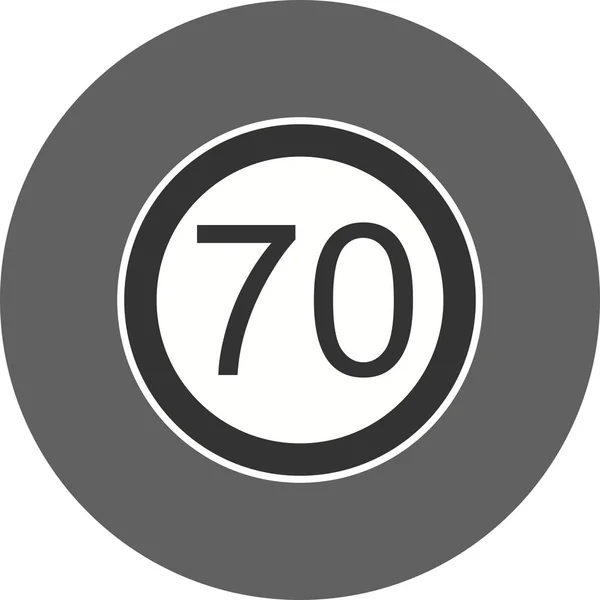 Ilustração Limite de velocidade 70 Ícone — Fotografia de Stock