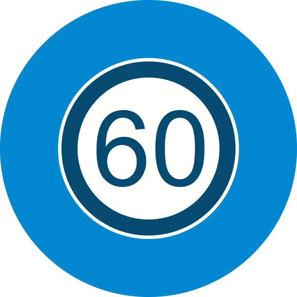 Illustrazione Limite di velocità 60 Icona — Foto Stock