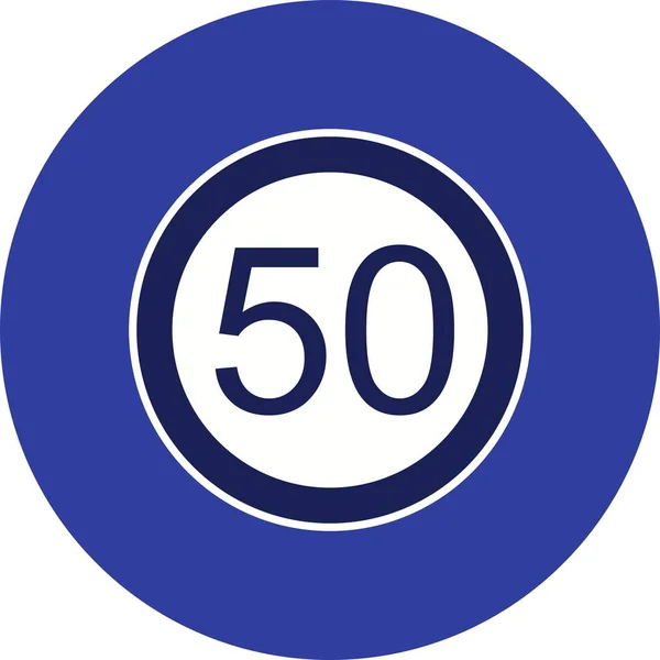 Illustration  Speed limit 50 Icon — Stock Photo, Image