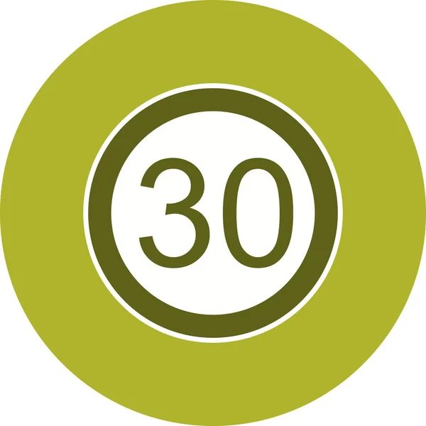 Ilustración Límite de velocidad 30 Icono — Foto de Stock