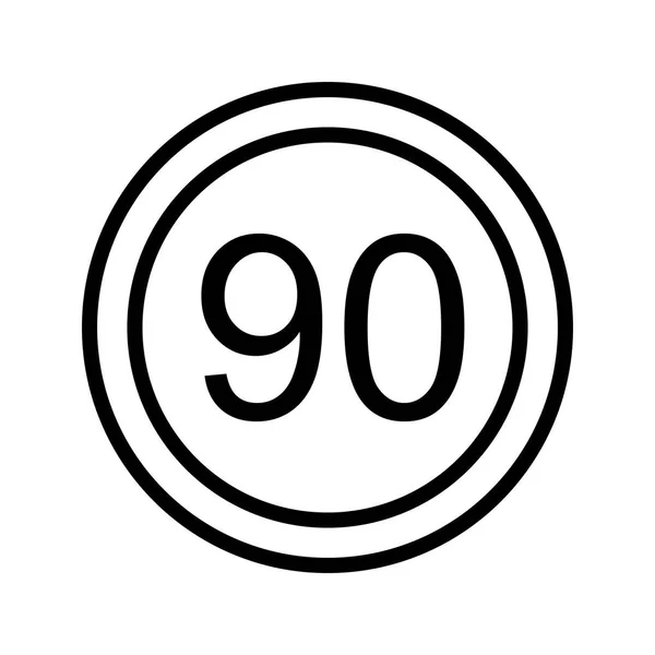 Ілюстрація Обмеження швидкості 90 Піктограма — стокове фото