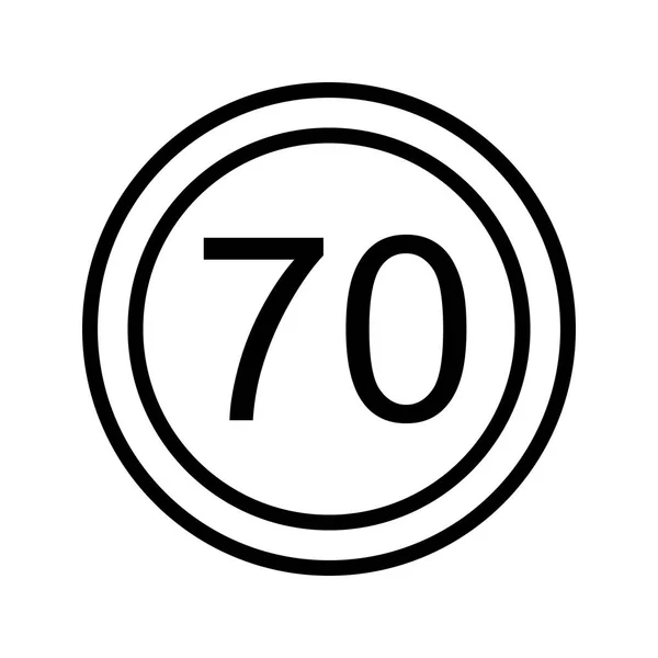 Ilustração Limite de velocidade 70 Ícone — Fotografia de Stock