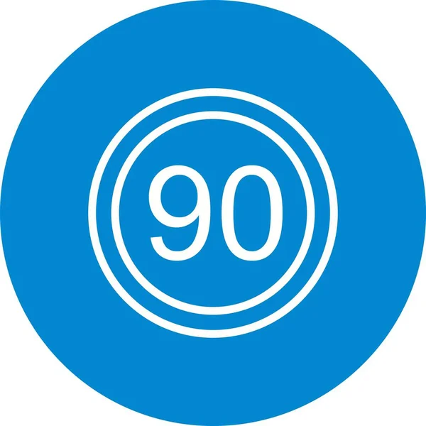 Illustration  Speed limit 90 Icon — Stock Photo, Image