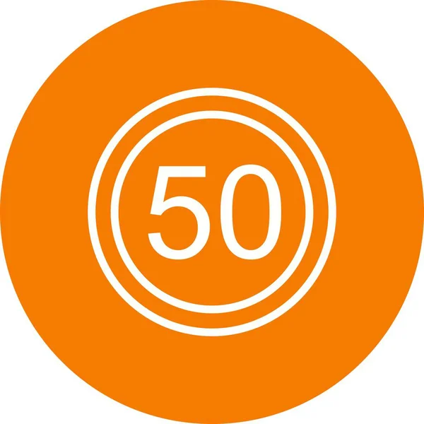 Illustration  Speed limit 50 Icon — Stock Photo, Image