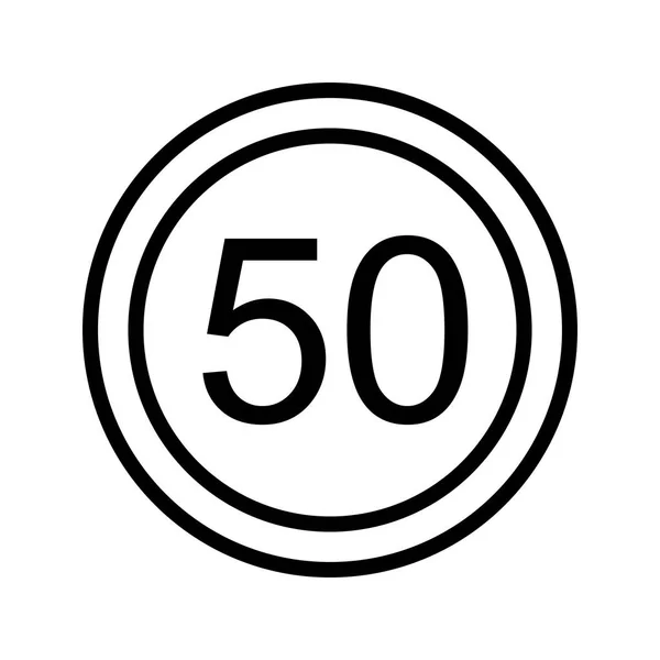 Ілюстрація Обмеження швидкості 50 піктограм — стокове фото