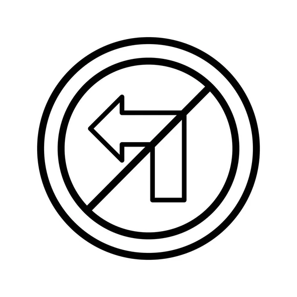 Illustration  No left turn Icon — Stock Photo, Image