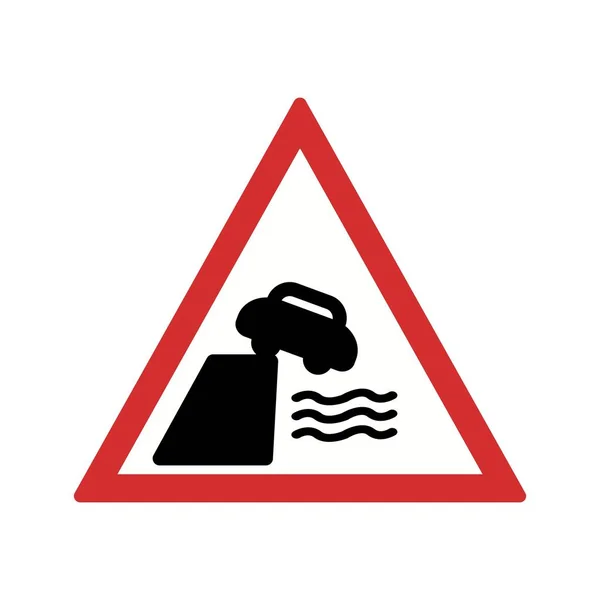 Illustration Road leads on to quay or river bank Icon — Stock Photo, Image