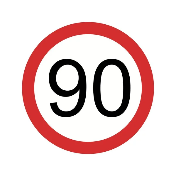 Illustration  Speed limit 90 Icon — Stock Photo, Image