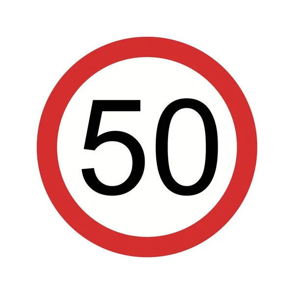 Illustration  Speed limit 50 Icon — Stock Photo, Image